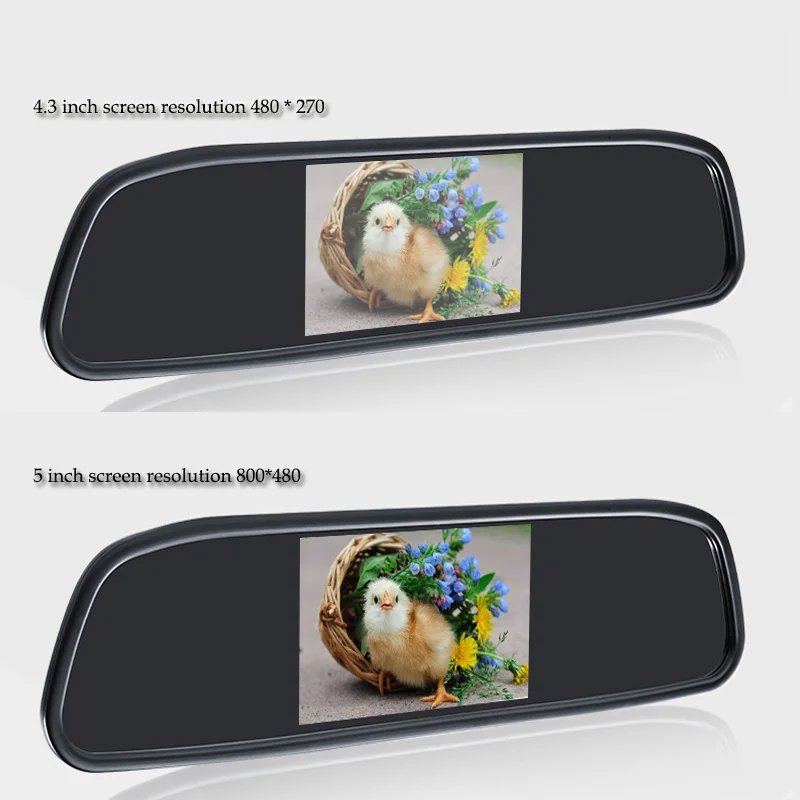 Интернет /5 дюймов HD 800*480 зеркало автомобиля Мониторы Защита от солнца козырек 2ch