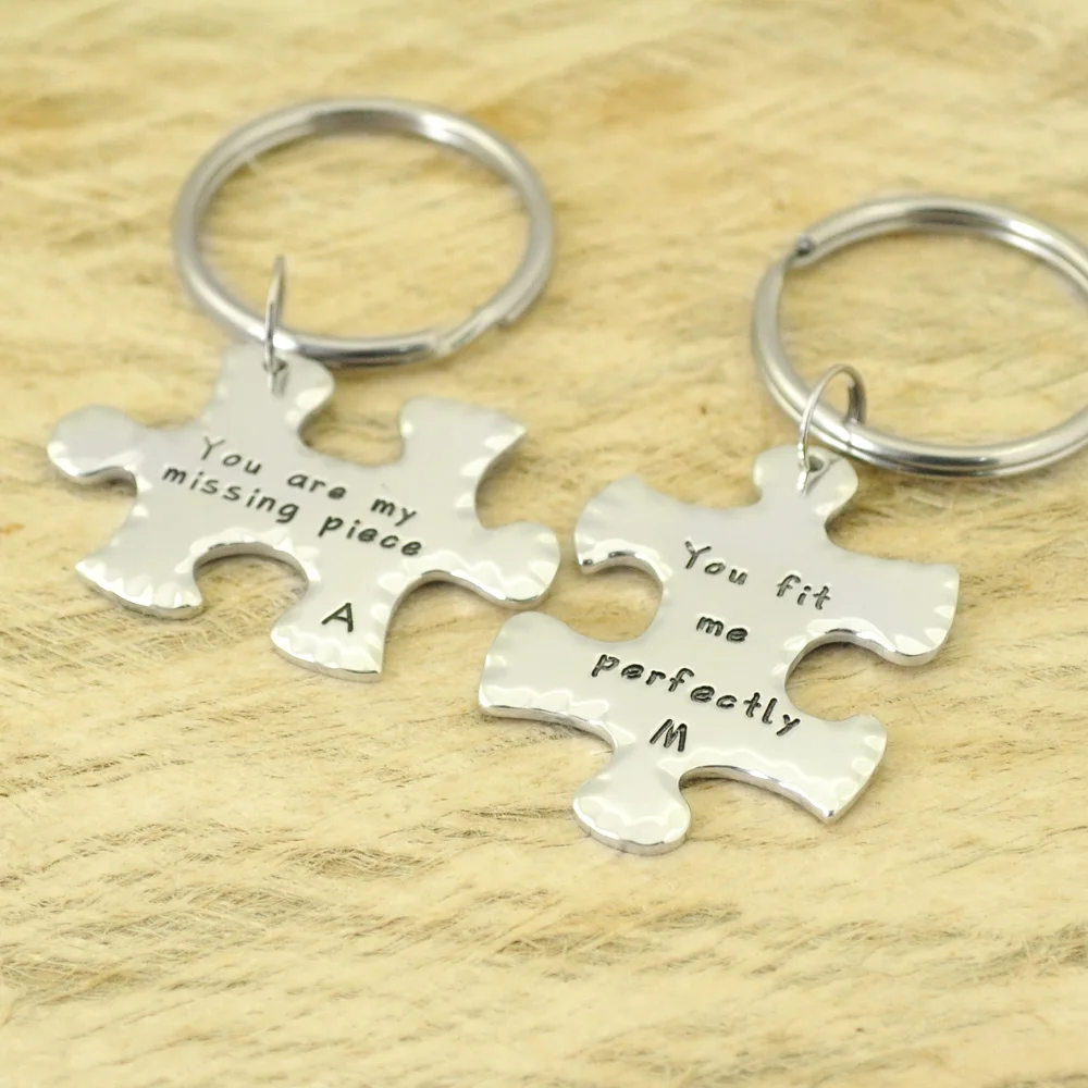 

Персонализированный Подарок на годовщину, брелки-головоломки, Брелки для пар, подарки для пар