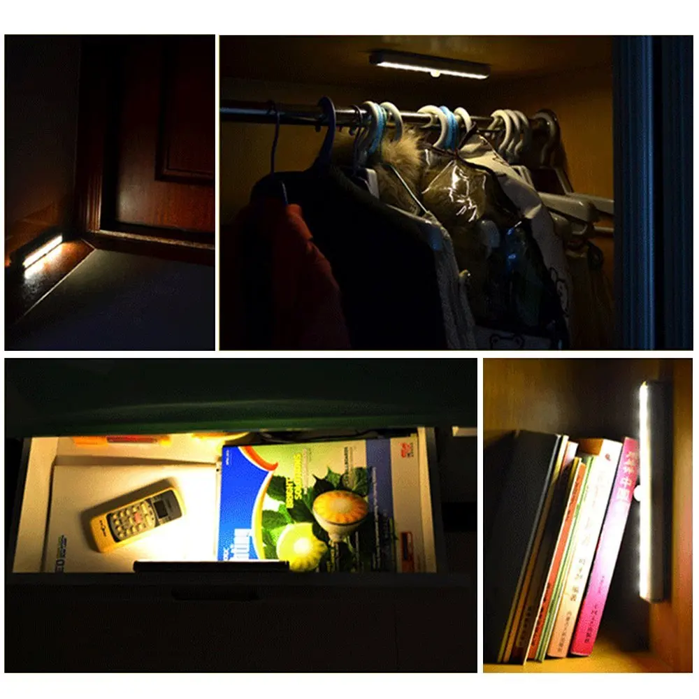 Ночник DVOLADOR с 4 светодиодами беспроводной светильник инфракрасным датчиком