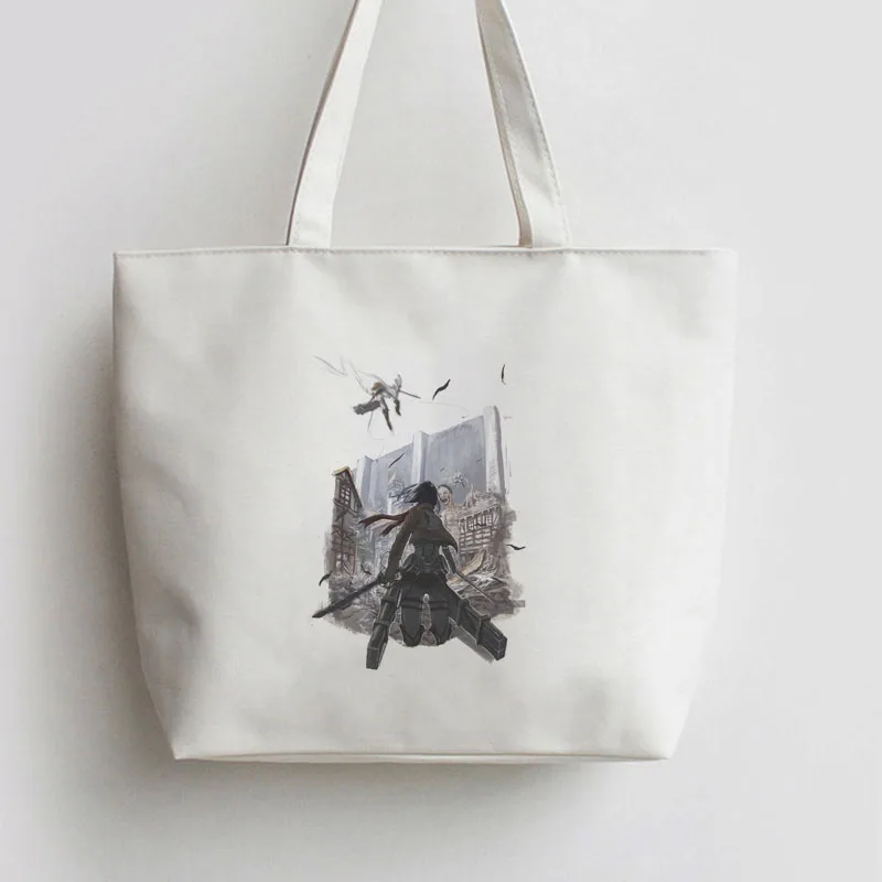 Японская сумка для покупок из аниме атака на Титанов Холщовый милый подарок