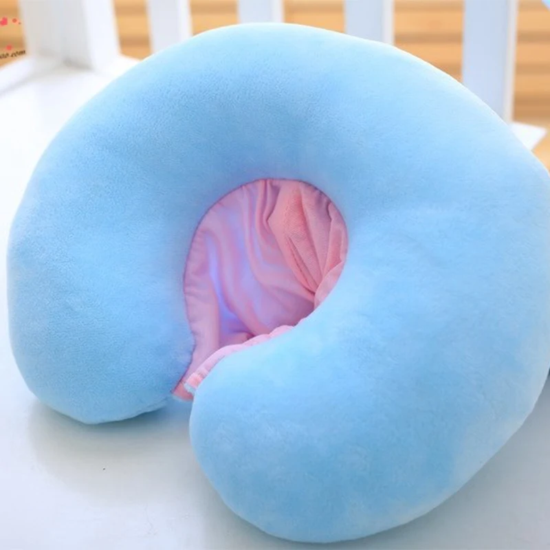 Lovely Unicorn Hood Neck U Pillow Decorative Blue Pink Soft Office Nap Cushion Cute Cartoon Doll Plush Toy Gift for Children Kid | Дом и сад