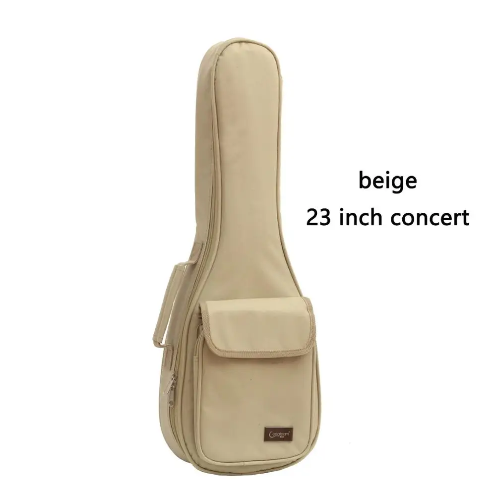 beige 23 24 concert Утолщенный сопрано концертный тенор Гавайские гитары укулеле чехол сумка рюкзак сумка 15 мм 21 23 26 дюймов Ukelele мини аксессуары для гитары запчасти Gig - Цвет: beige 23 24 concert