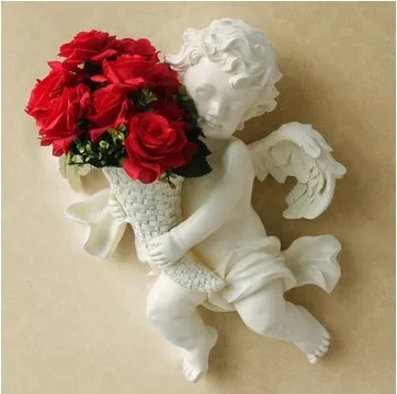

Fashion angel wall vase flower basket wall muons tv hangings decoration