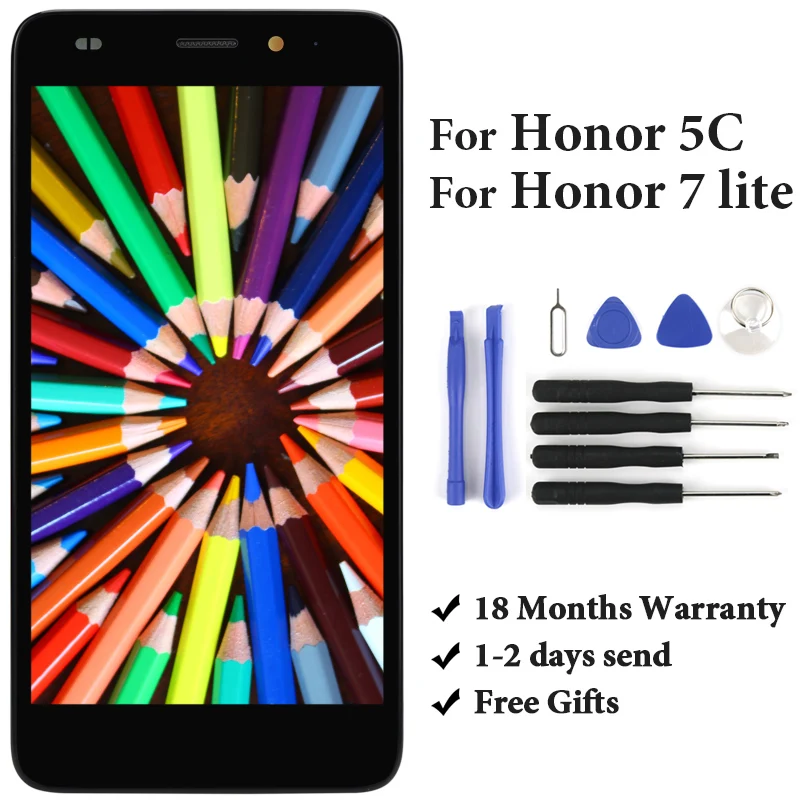 5 2 'для Honor 5C 7 Lite ЖК дисплей в сборе Замена с сенсорным экраном NEM TL00H UL10 L22|Экраны