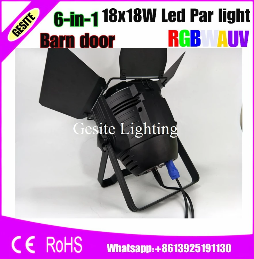 8xLot Led Par Светильник s 18x18W 6 в 1 RGBWA-UV Светодиодная лампа для сценических эффектов Light