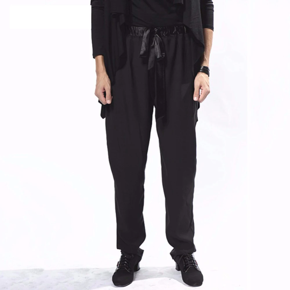 

Popular Male Latin Dance Pants Black Cotton Long Trouser Men Adult Ballroom Chacha Tango Square Fashionable Trouser Clothes 3225