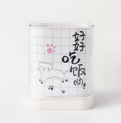 D 1 шт. DIY милый акриловый Органайзер Kawaii для хранения, чехол для ручки, держатели, подставка для карандашей, контейнер, стационарные круглые держатели для ручек - Цвет: D
