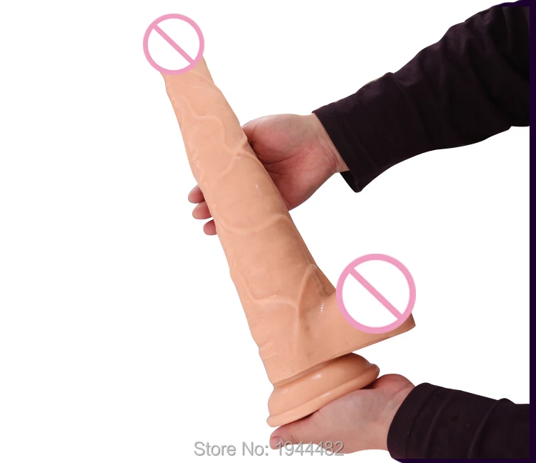 Супер яркий большой наконечник (42*8 см) силиконовый искусственный пенис для