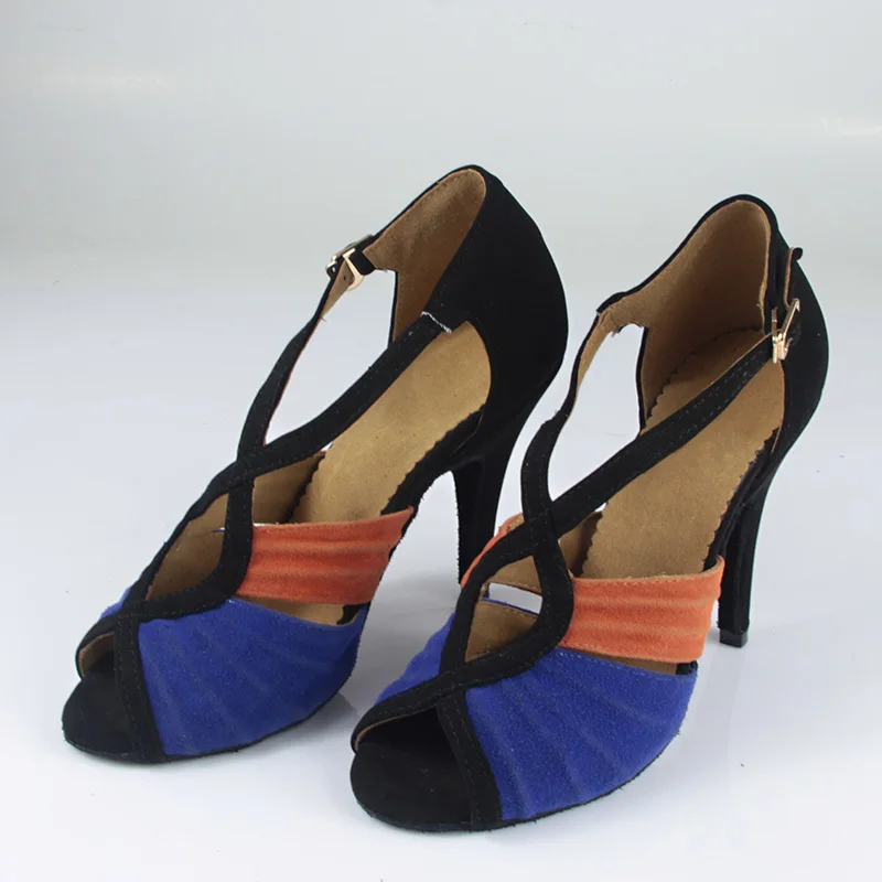 DILEECHI/синие бархатные туфли на высоком каблуке 8 5 см обувь для латинских танцев