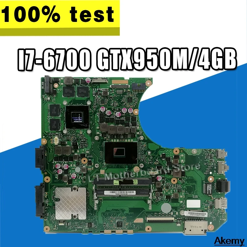 

N552VW N552VX Laptop motherboard I7-6700 GTX950M-4GB For Asus N552VW N552VX N552V N552 mainboard original Test work 100%