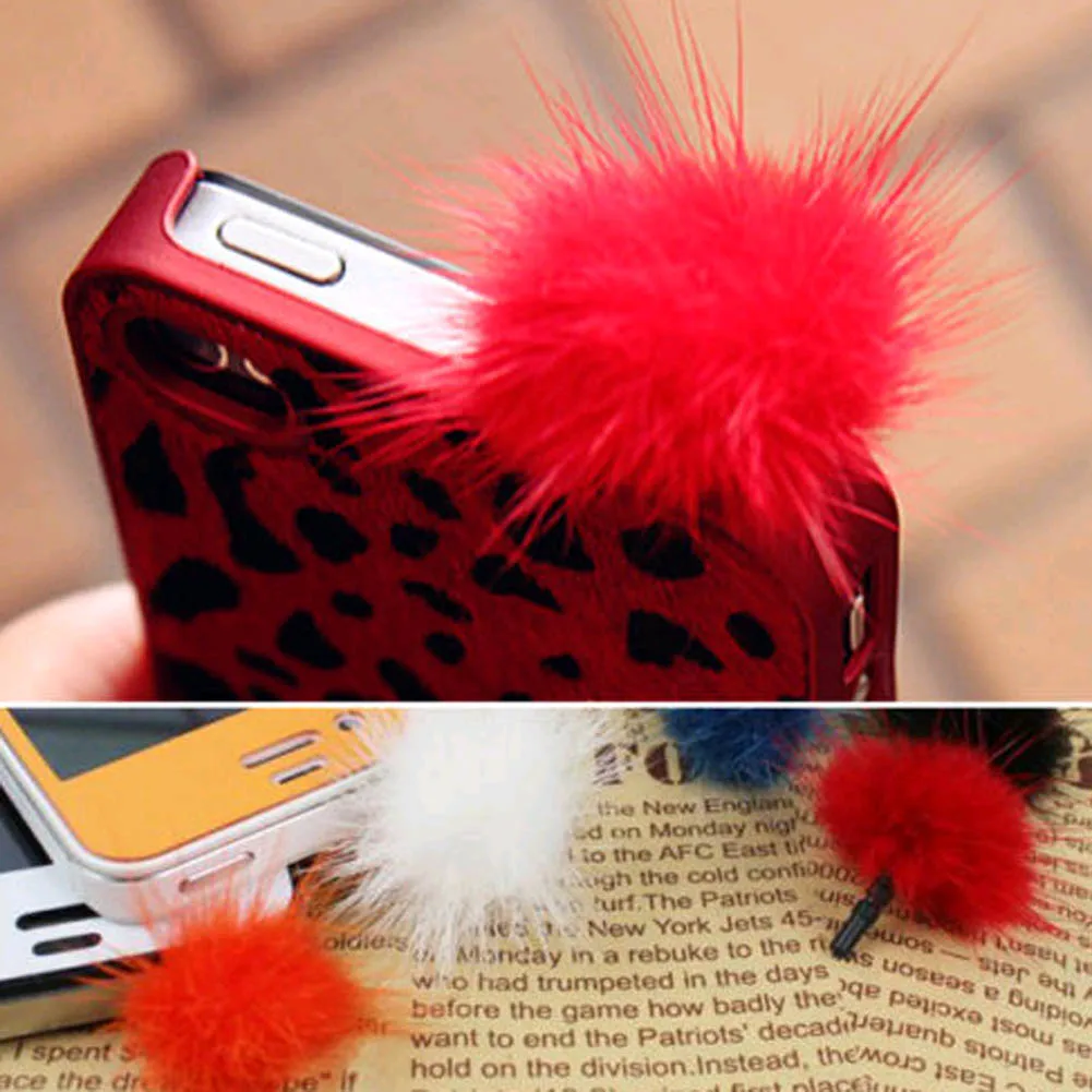 Новая Пылезащитная заглушка Ушная Шариковая из кроличьего меха пылезащитная для