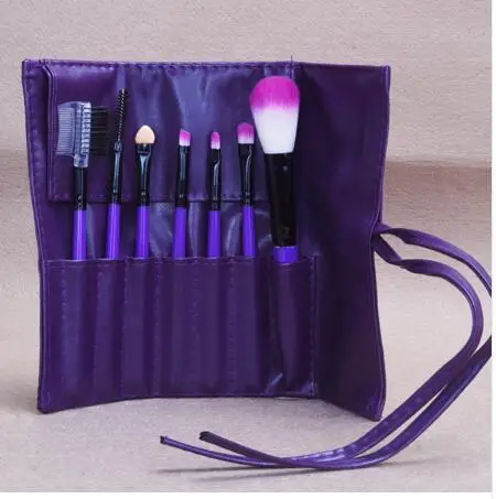 Профессиональный 7 шт. Макияж Кисточки комплект Инструменты составляют несессер