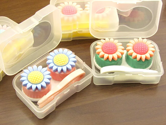 LIUSVENTINA простой милый прозрачный цветочный чехол для контактных линз контейнер