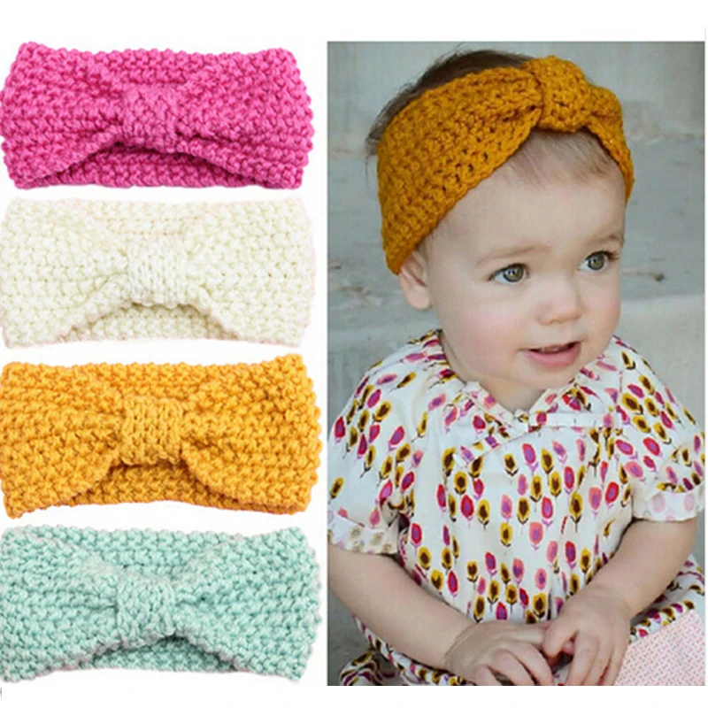 1 шт. новинка вязаный Вязаный топ с узлом эластичная повязка на голову для девочек