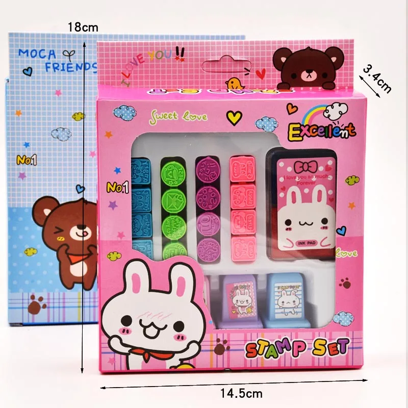 20 шт. набор штампов с изображением медведя кролика канцелярские принадлежности