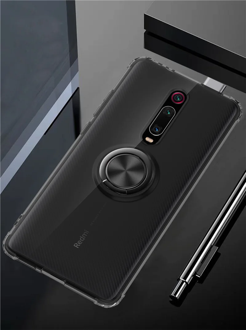 Для xiaomi Red mi K20 Pro Чехол с кольцом-подставкой мягкий прозрачный защитный чехол на заднюю панель для xiaomi mi 9t pro shell