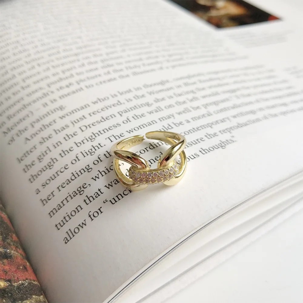 Женское Открытое кольцо из серебра 925 пробы с фианитом | Украшения и аксессуары