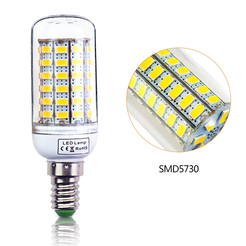 LED Bulb Corn E27 E14 220V Light SMD5730 Mini Smart IC Lamp 24/36/48/56/69/72LEDs Chandelier Home Decoration Z20 | Лампы и освещение