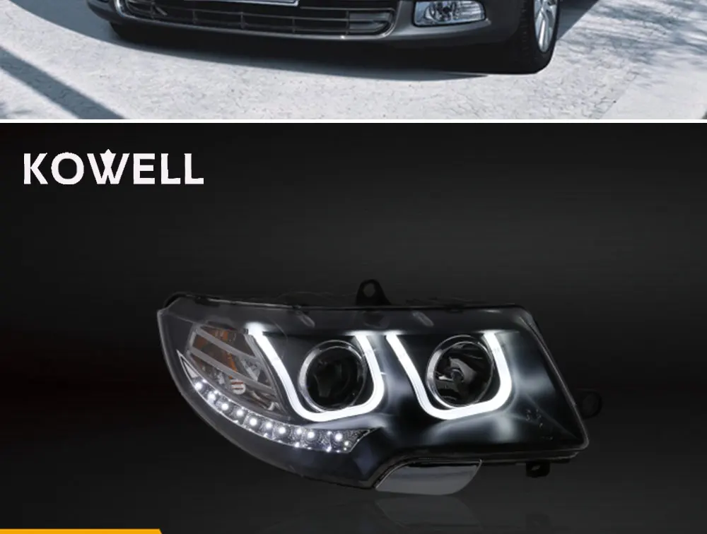 KOWELL стайлинга автомобилей для Skoda Superb фары 2009-2013 превосходная светодиодный фары DRL Объектив Двойной Луч H7 спрятал bi Xenon объектива