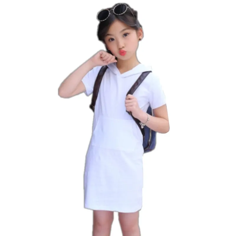

girl dress 3 4 5 6 8 10 11 12 Years Girls Summer baby casual style Cotton kids Summer Girls Dress Tutu Dresses For Girls Hat