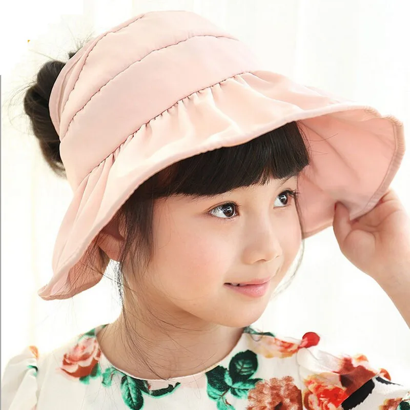 Новый корейский двухсторонний летние шляпы от солнца для девочек детская