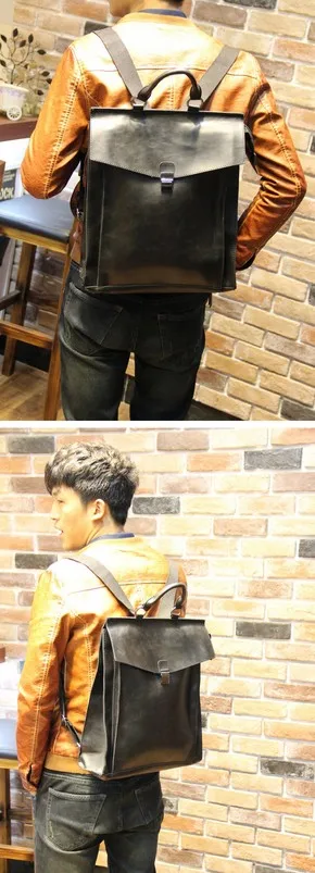 Японский рюкзак из натуральной кожи в стиле преппи оригинальный дизайн ретро |