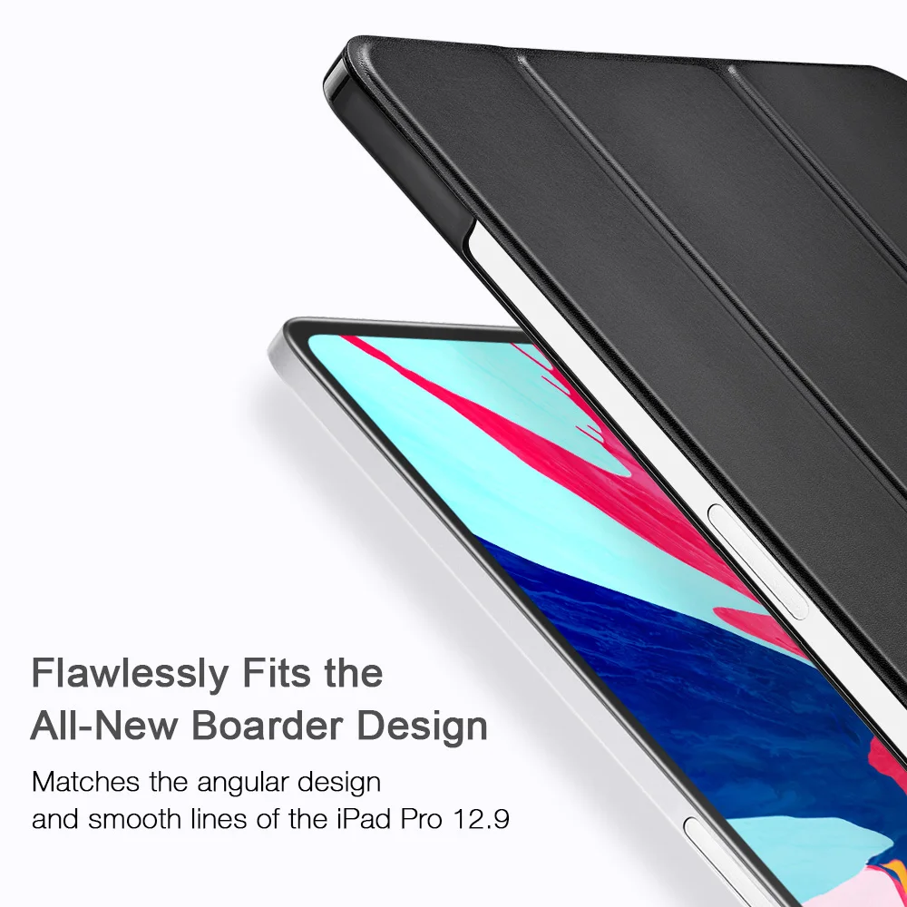 ESR, Магнитный флип-чехол для iPad Pro 12,9, из искусственной кожи, ультра тонкая прозрачная задняя крышка, трехкратный смарт-чехол для планшета, чехол для iPad