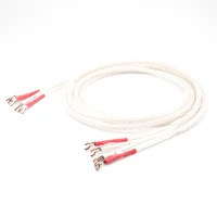 16 core occ silver plated 8ag audio hifi speaker cable loudspeaker wires with y spade connector