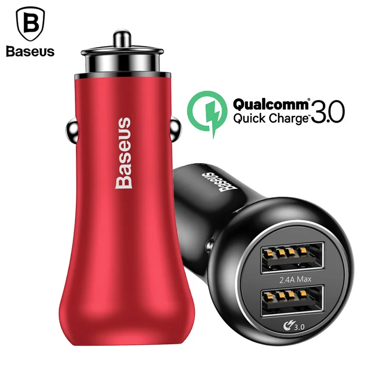 Автомобильное usb устройство для зарядки телефона Baseus QC3.0 iPhone 7 samsung galaxy S8 Xiaomi