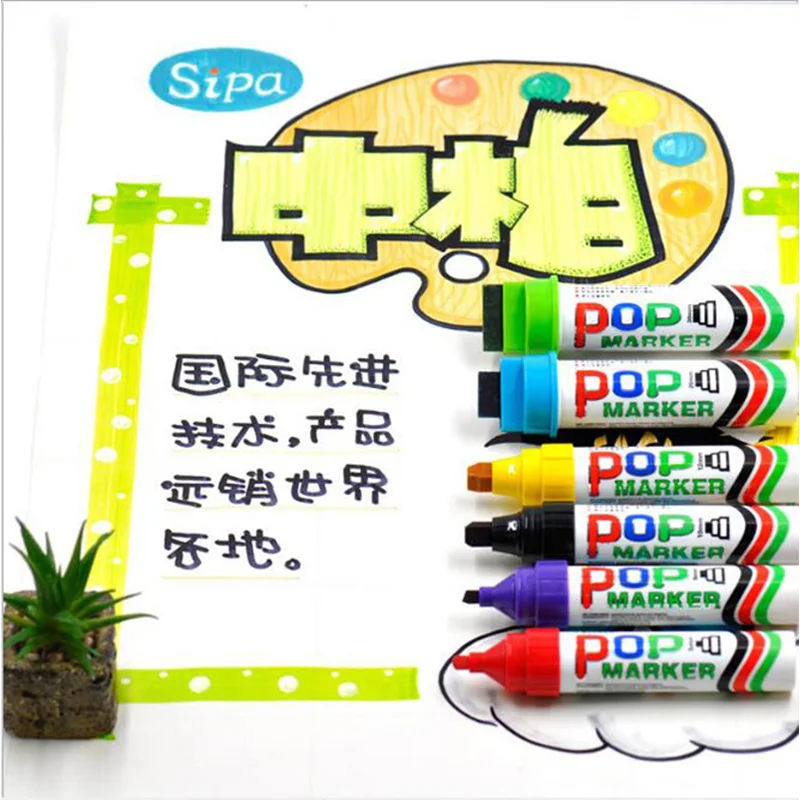 

Sipa POP Marker Waterproof Pens for Ad Design 20mm Highlighter Drawing Shop Promotion Big Words Notice