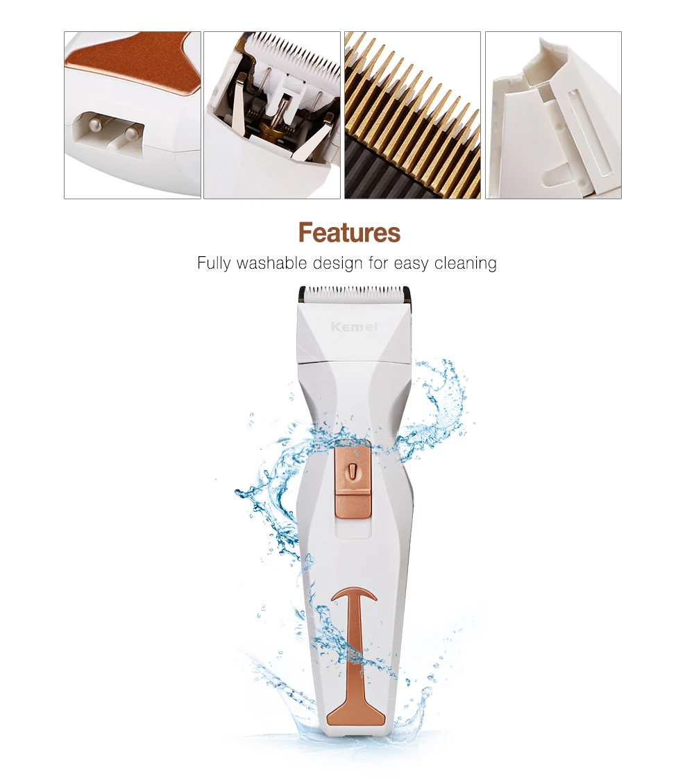 Перезаряжаемая электрическая машинка для стрижки волос Kemei KM-1306 триммер с