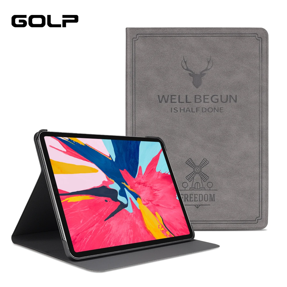 Чехол-книжка для iPad Pro 11 2018 защитный чехол GOLP из искусственной кожи умный |