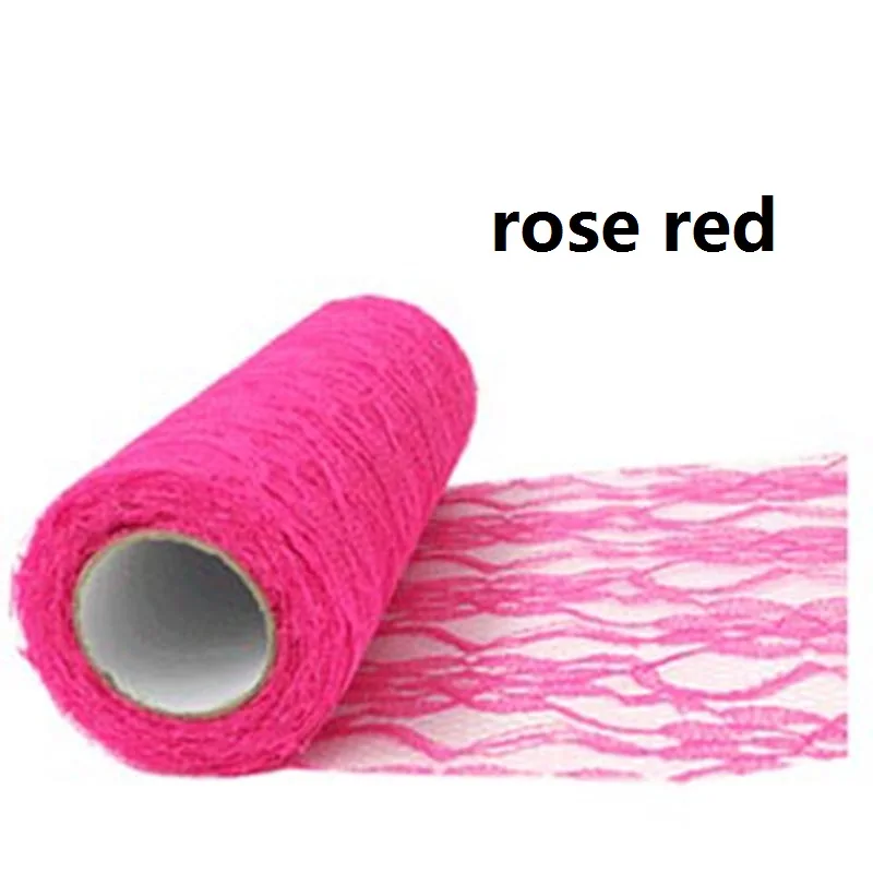 rose red 15 см* 10 ярдов кружева тюль рулон катушки ткань ленты катушки юбка пачка Ткань DIY ремесло вечерние свадебные украшения стола - Цвет: rose red