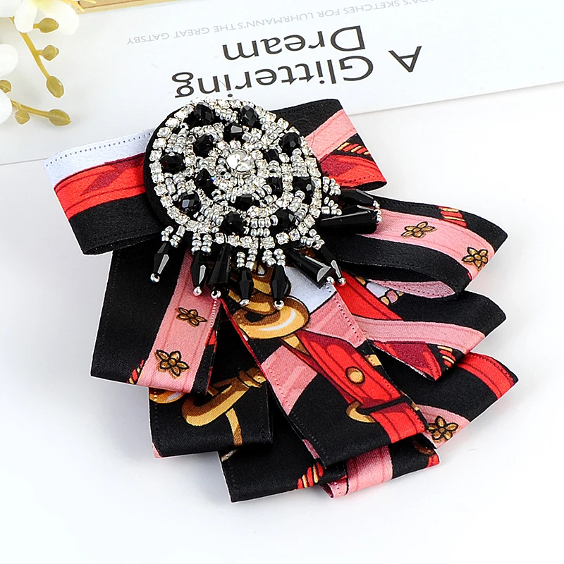 ZHINI ткань броши «бант» для женщин платье рубашка Мода Воротник Jewelry холст Галстуки Broche кисточкой брошь шпильки колье