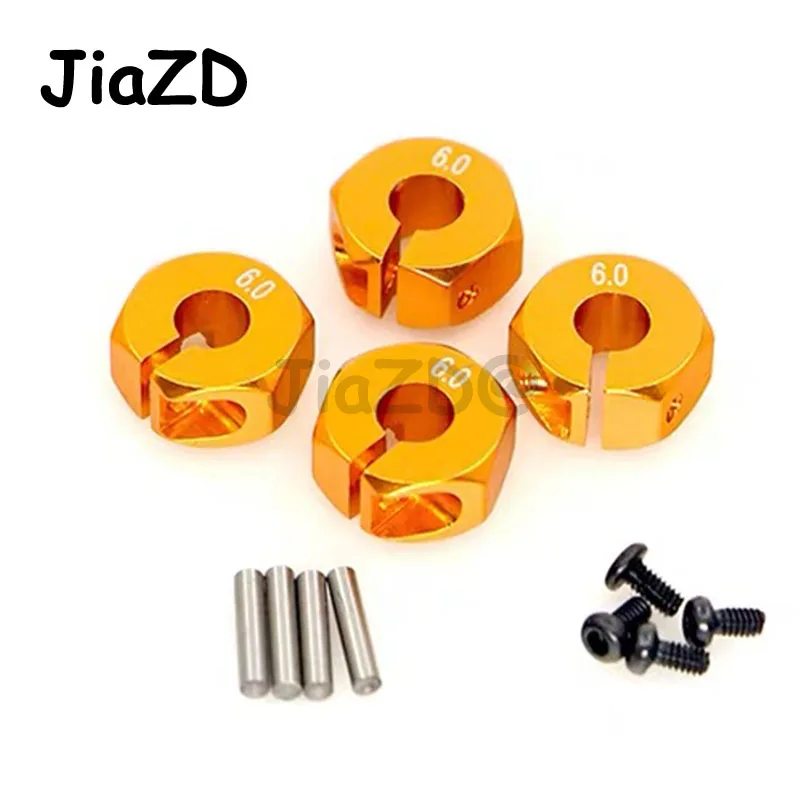 

8PCS Aluminum 6.0 Wheel Hex 12mm Drive Hubs With Pins Screws For RC HSP HPI Tamiya Traxxas Crawler Car Buggy Monster