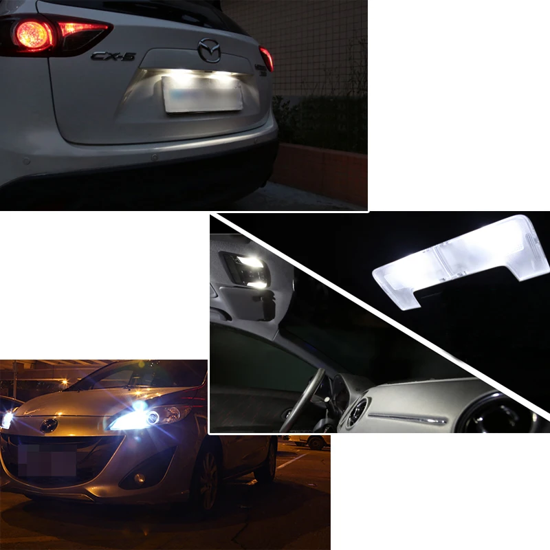 10 шт. T10 W5W светодиодный 5630 6smd автомобильный интерьерный светильник COB силиконовый
