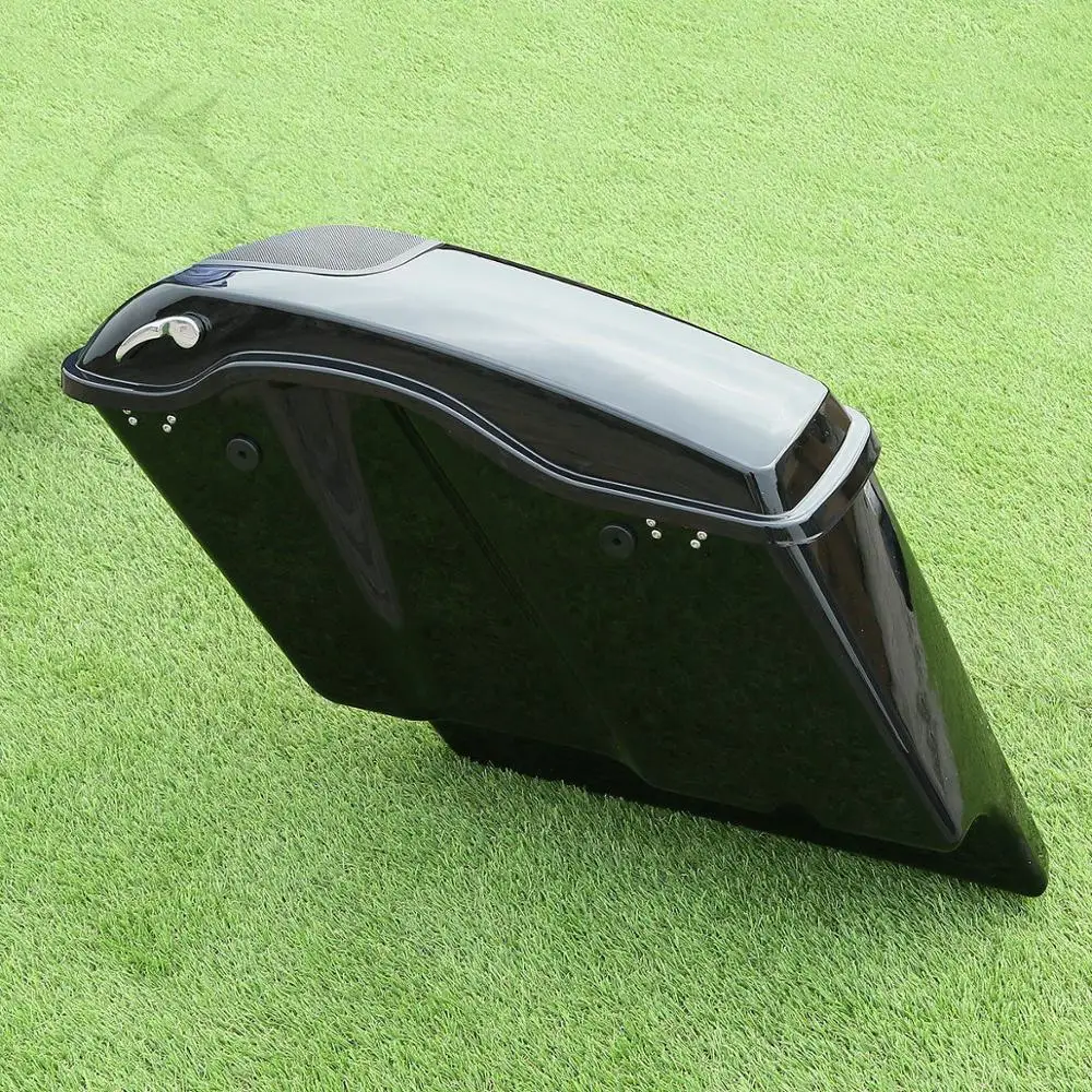 Motorcycle Stretched Extended Saddlebags + Speaker Grill For Harley Touring Road Glide Electra King 2014-2021 2019 18 |