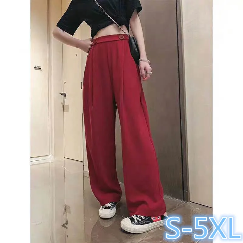 S-xl, 2XL, 3XL, 4XL, 5XL2 цвета плюс размер женские широкие брюки с высокой талией женские повседневные длинные брюки s(E9060
