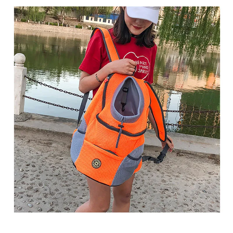 Открытый Сумка для собаки путешествия двойной рюкзак Bleathable сетки Pet Carrier собака сумка рюкзак на грудь для Пеший Туризм