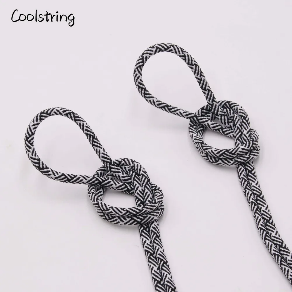 Coolstring 4,5 мм эксклюзивный Быстрый круглые шнурки для ботинок Кроссовки тренер обуви черный белый смесь с запасные шнурки для обуви
