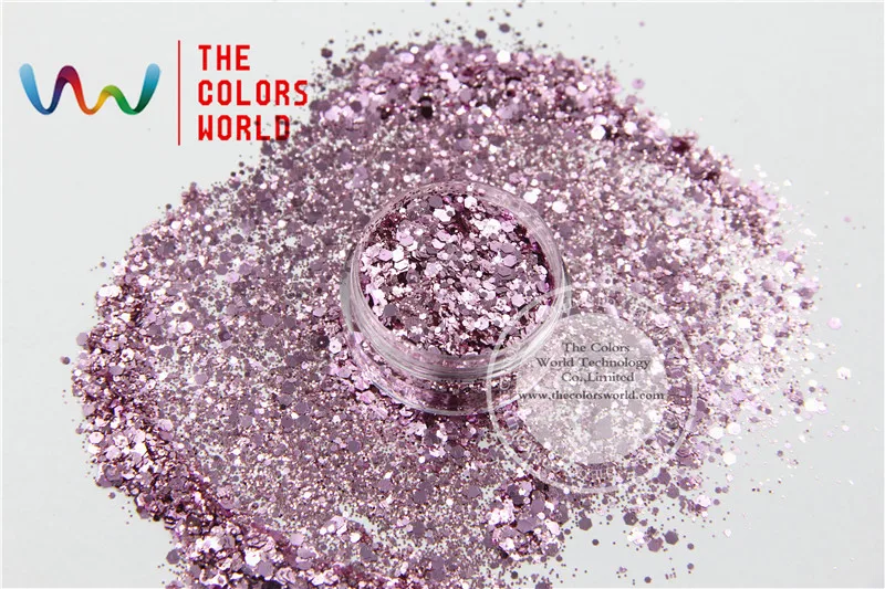 HM2104 264 Смешанные розовые нефритовые цвета шестиугольные формы блестки для