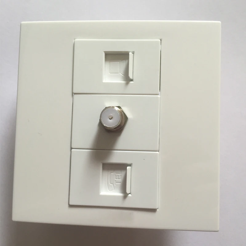 Бесплатная доставка качественная Белая настенная панель 86x86 мм RJ45 + цифровой