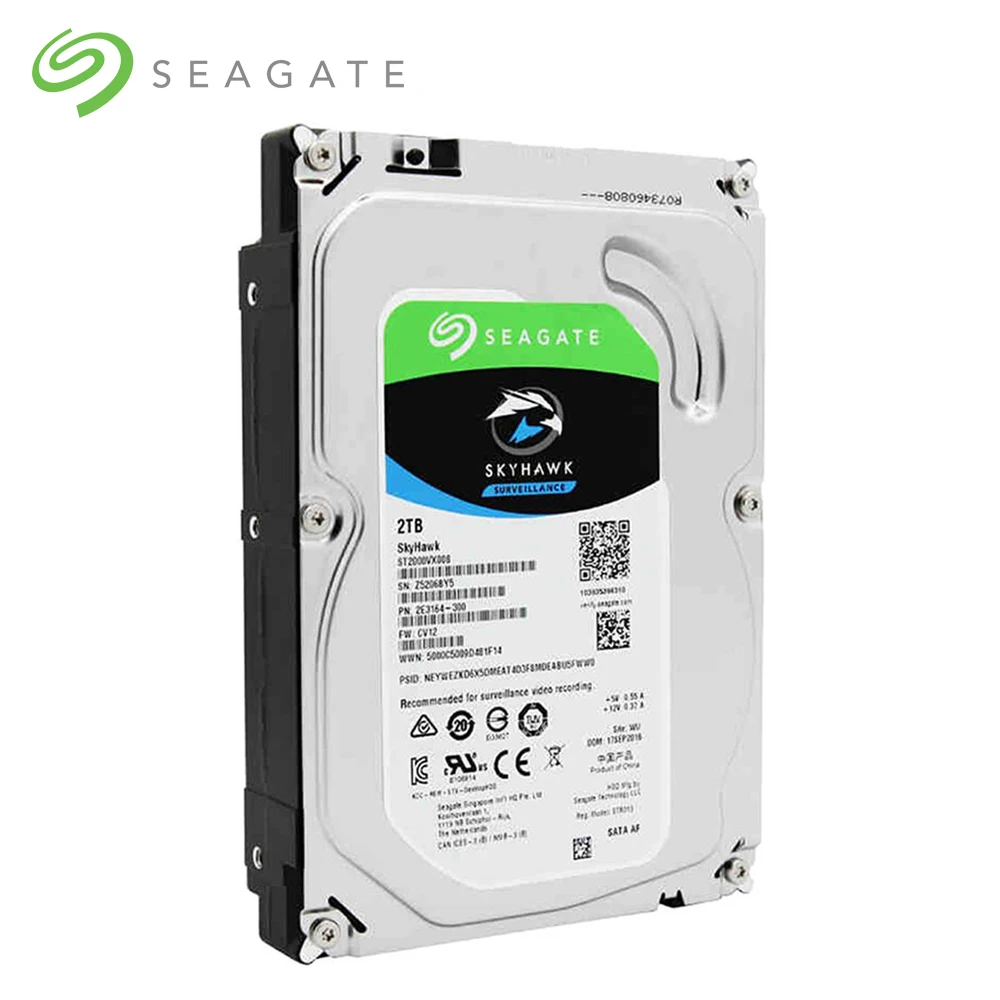 Seagate SkyHawk ST2000VX008 2 ТБ наблюдения специализированный HDD SATA 6 ГБ/сек. 5900 об/мин 3 5
