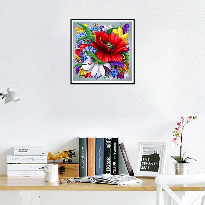 &quotColorful Flower&quot DIY Diamond Painting Round Rhinestones Mosaic Embroidery Cross Stitch Bedroom Wall Decor C1016 |