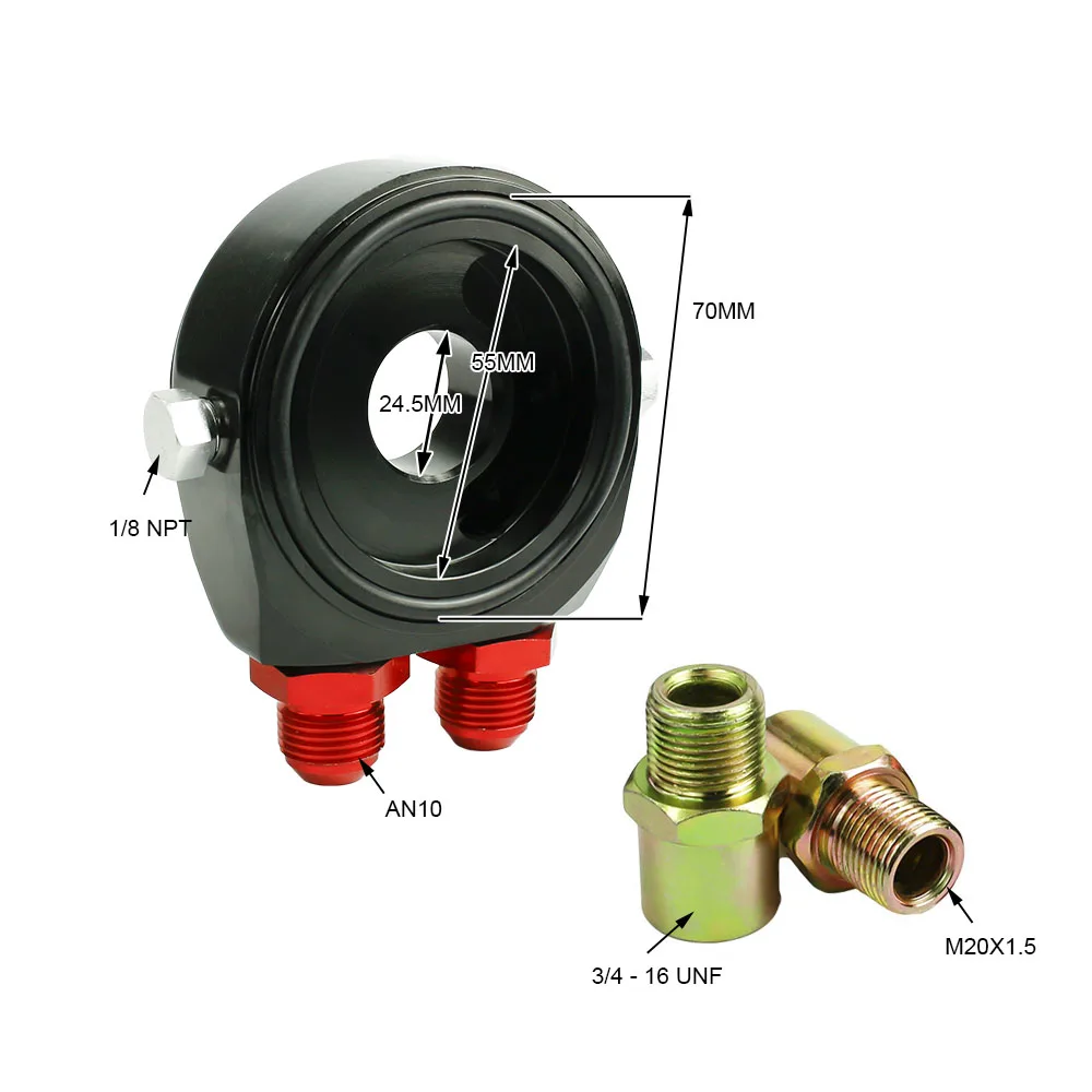 CNSPEED Автомобильный Алюминиевый Масляный фильтр Сэндвич-адаптер для масляного
