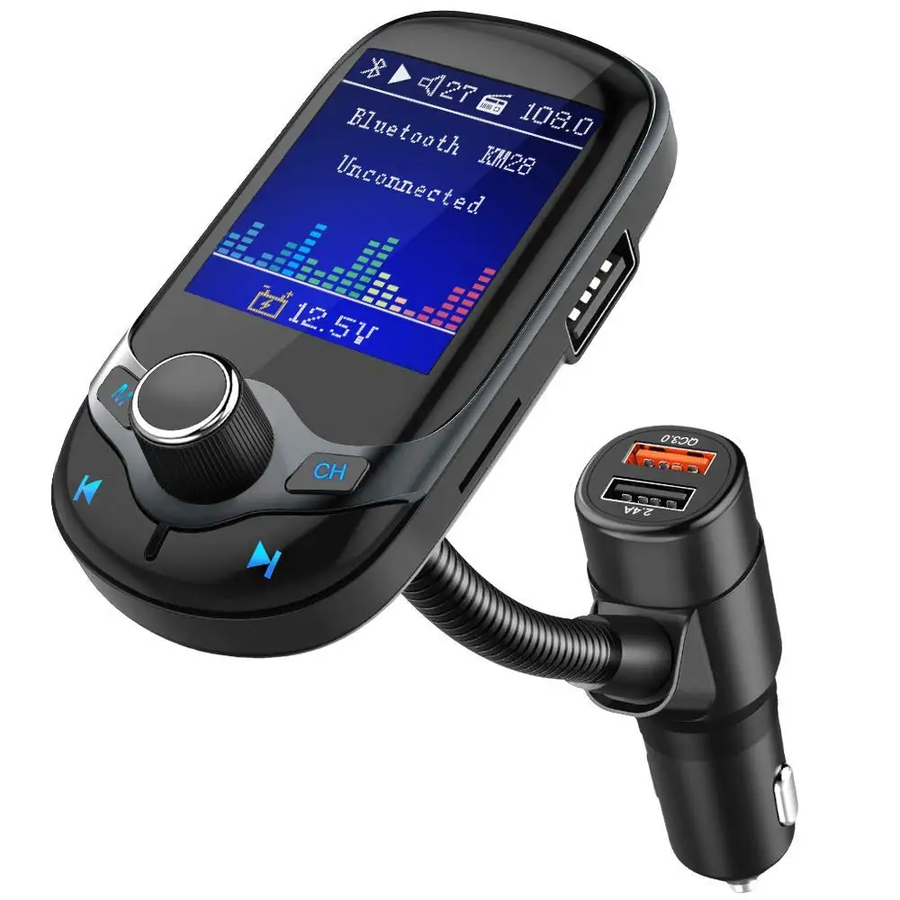 Nulaxy KM28 Автомобильный MP3-плеер 1 8 &quotцветной экран Bluetooth fm-передатчик с QC3.0 и 5 В 2.4A