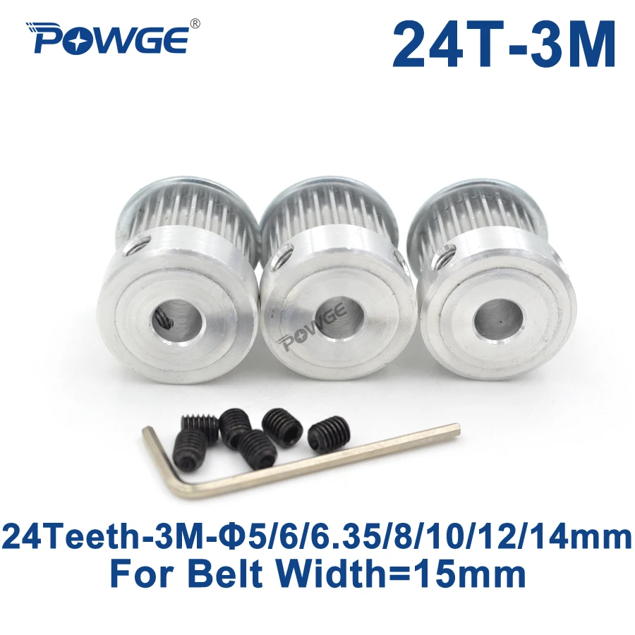 Зубчатый шкив POWGE HTD 3M с отверстием 5/6/6/8/10/12/14 мм для ширины 15 3 м зубчатый HTD3M 24 T