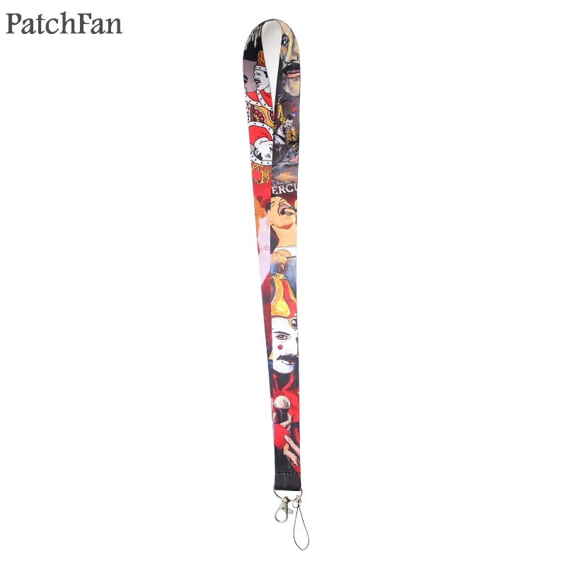 Patchfan Фредди Меркьюри брелок для ключей с мультяшным рисунком шейный ремешок лента на шею id значок держатель для телефона ожерелье A1609