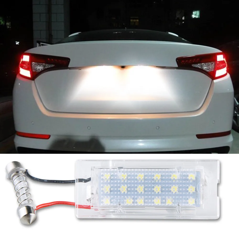 VooVoo Car LED License Plate Lights 12V For BMW X5 E53 X3 E83 Accessories 2X White SMD3528 Number Lamp Canbus Bulb Kit | Автомобили и