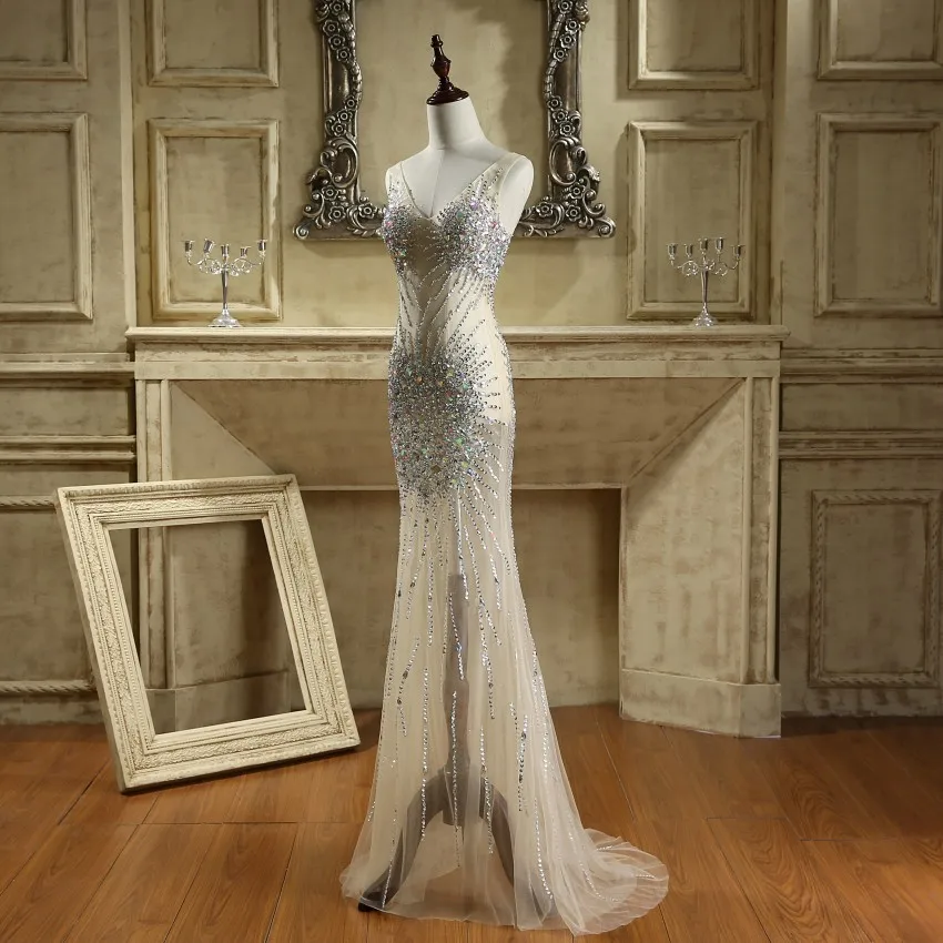 Сексуальное просвечивающее платье русалки для выпускного вечера формальное